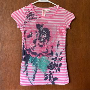 Girls Freshbrewed T-Shirt Flower Sparkle
